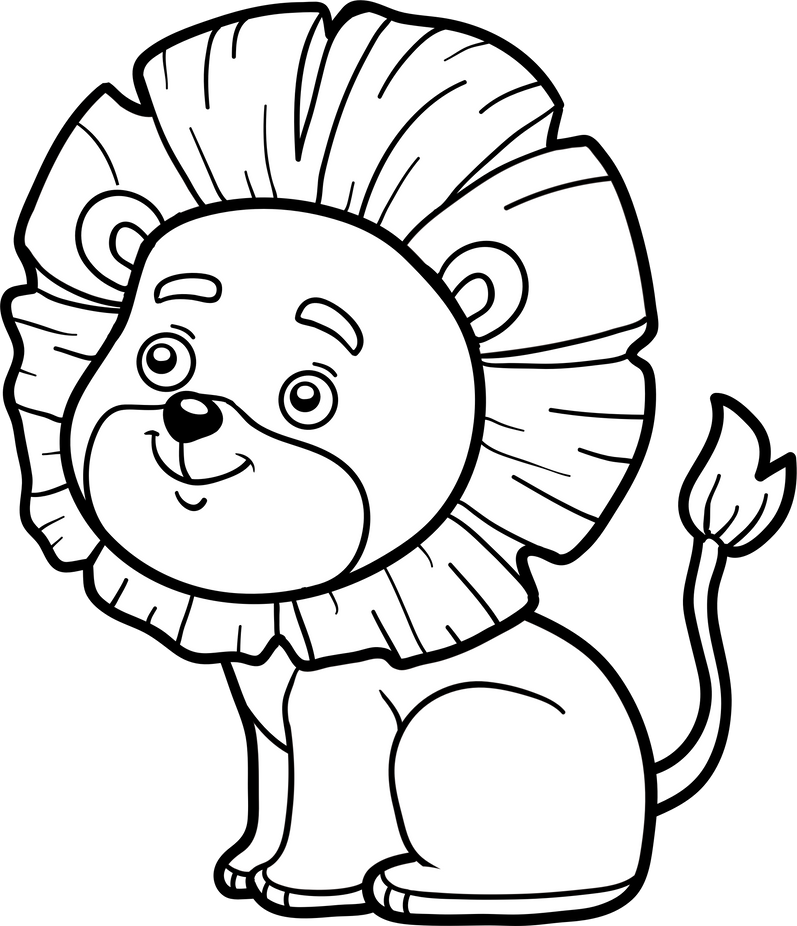 coloring for kids with pictures of lion animals