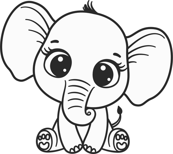 coloring for children funny animal pictures of elephants